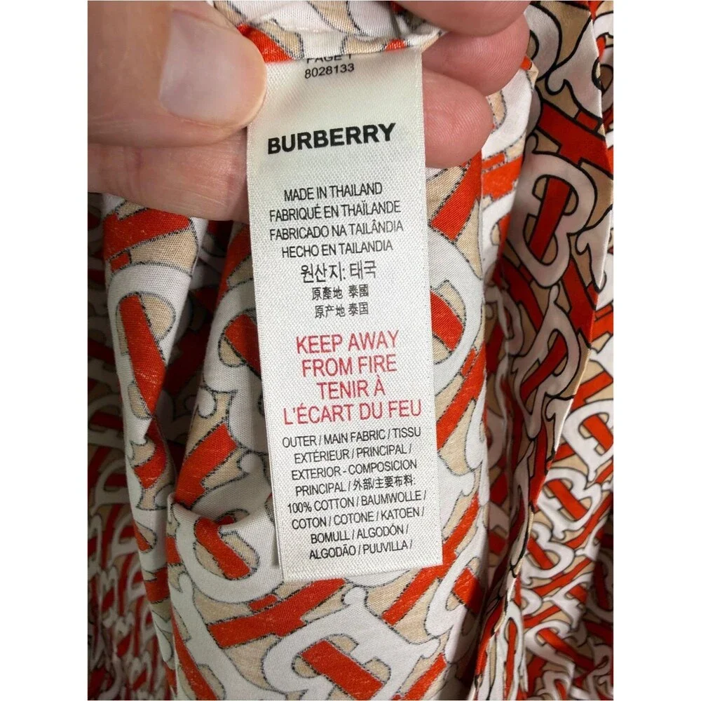 Burberry Girls' Junia Monogram Poplin Dress 10Y